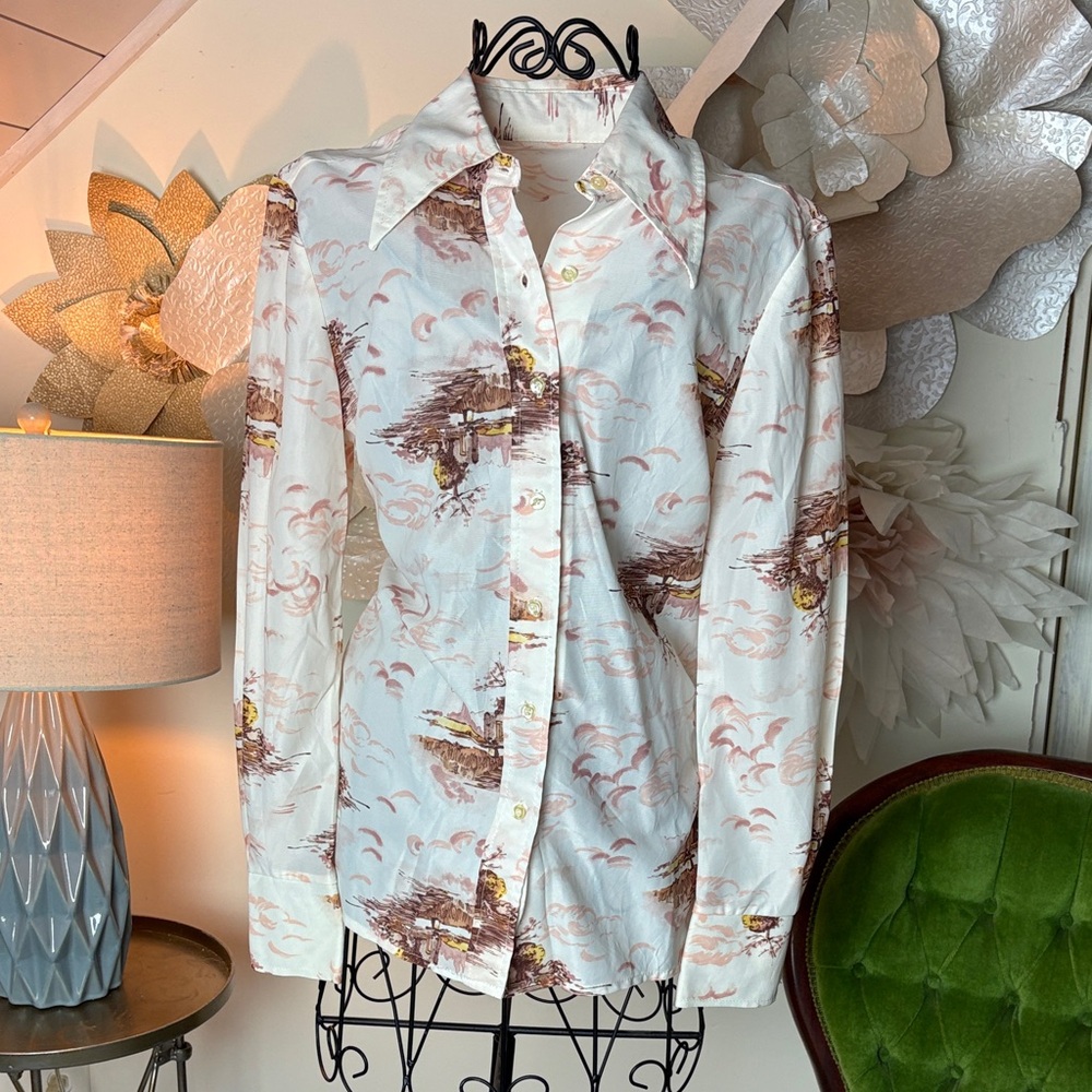 Vintage 1970s long-sleeve button up size 10